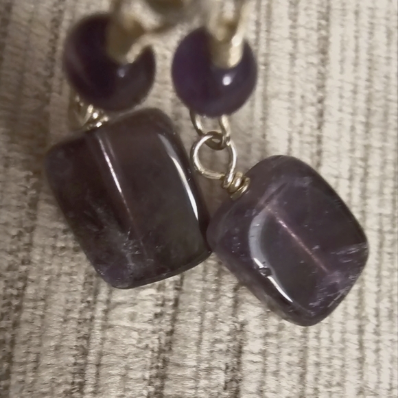 Semi Precious Stone and Sterling Silver Earrings - Picture 2 of 6